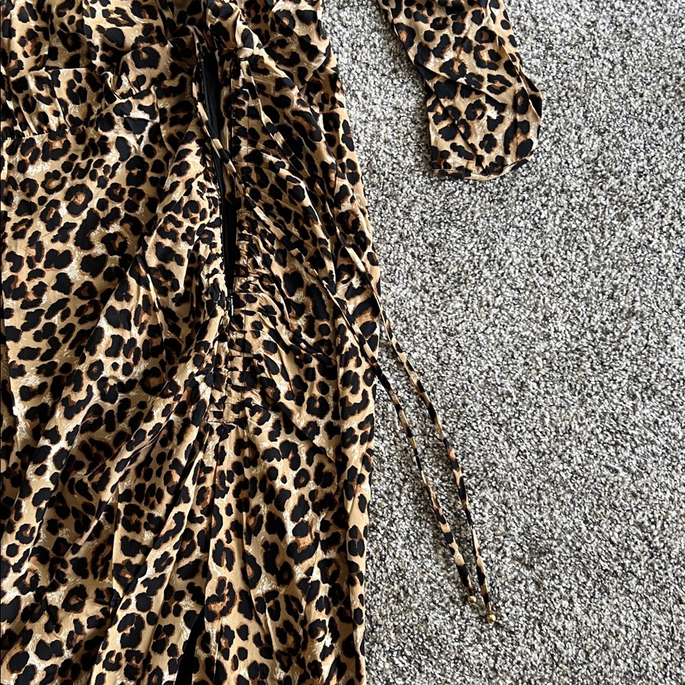 VERONICA BEARD | Arielle Leopard Print Silk Blend Dress - Picture 11 of 15
